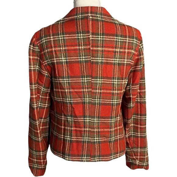 Vintage Royal Stewart‎ Plaid Wool Blazer Womens M Zip Up Classic Preppy Academia - Picture 12 of 13